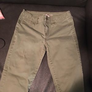 All dark green pants